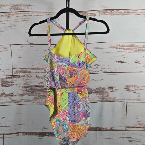 Bleu Rod Beattie Bohemian Paradise Halter One Piece Swimsuit Size 10 - Picture 2 of 7